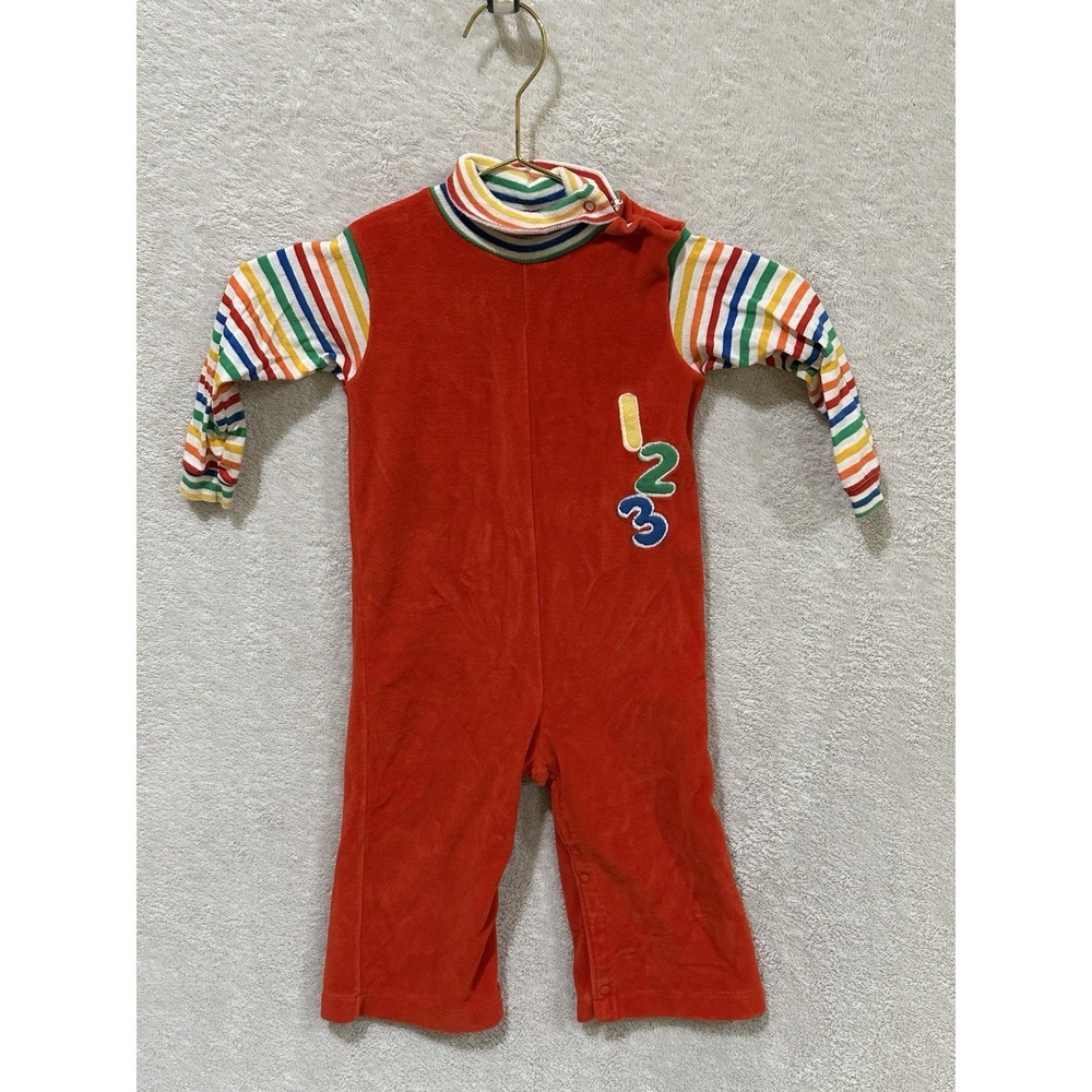 Vintage Colorblock 1980s Sears 9-12 Month?  One Piece Romper Jumper‎ ABC 123